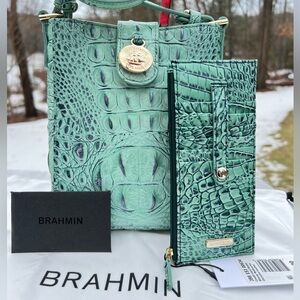 BRAHMIN MARLEY CROSSBODY PURSE AND MATCHING WALLET
